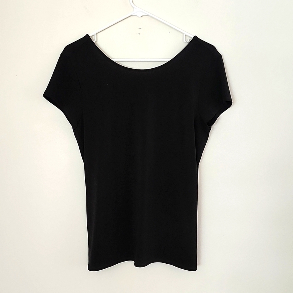Express low cross back stretch scoop neck short sleeve shirt, womens small